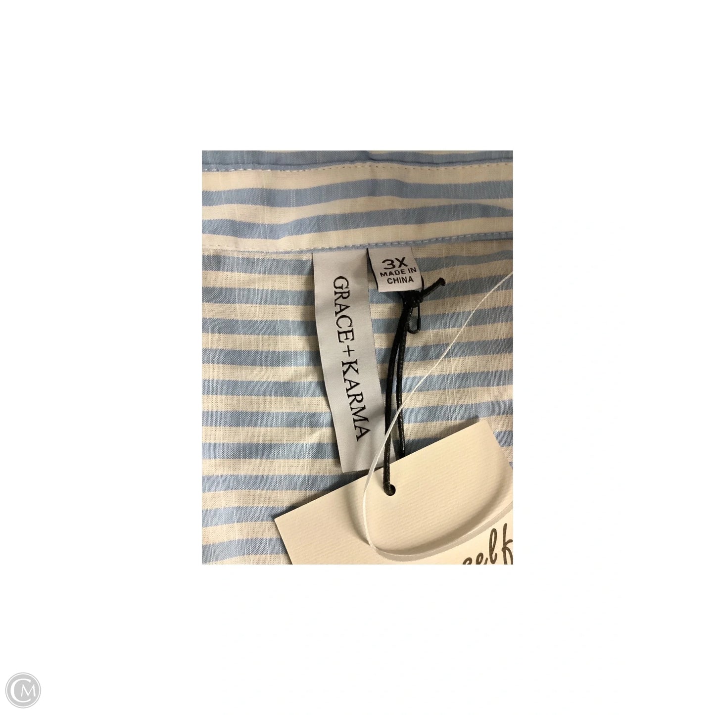 Dress Casual Midi By Clothes Mentor In Blue & White, Size: 3x