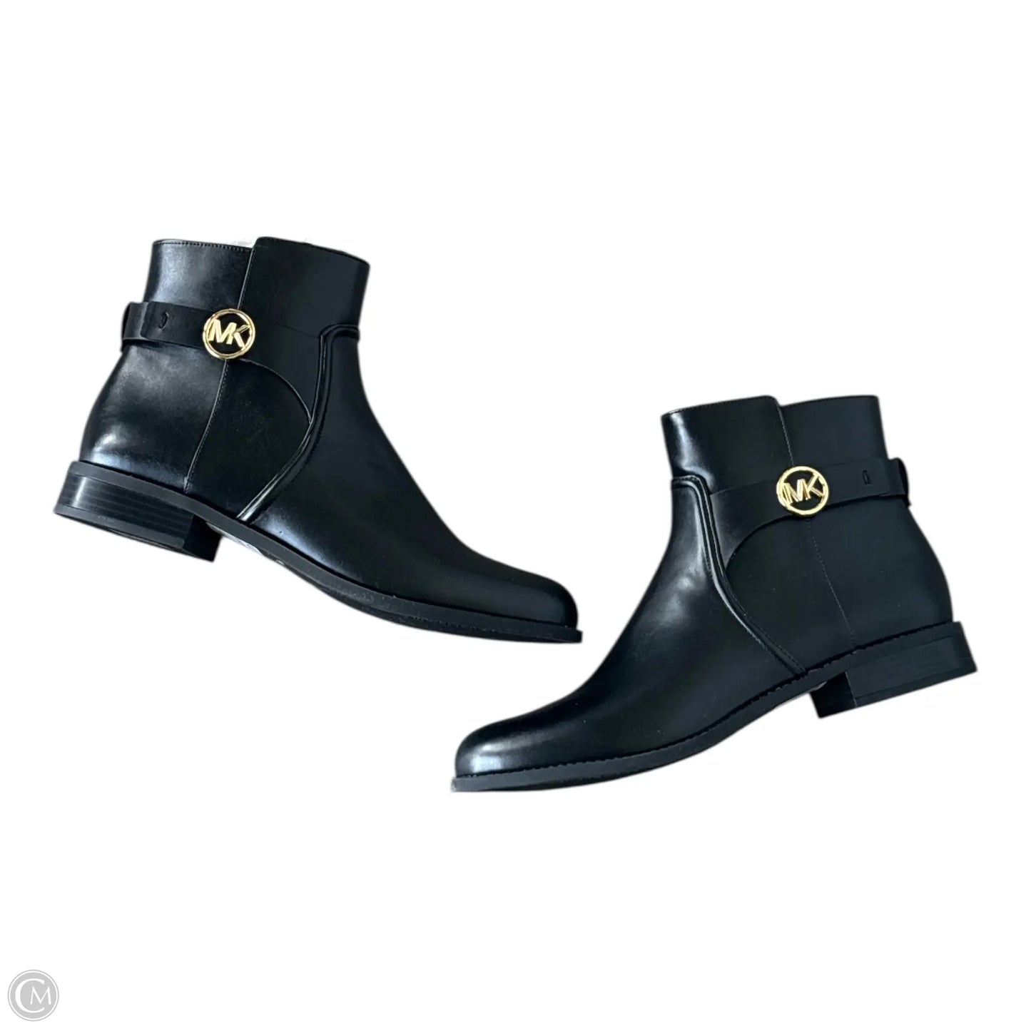 Boots Ankle Flats By Michael By Michael Kors In Black & Gold, Size: 11