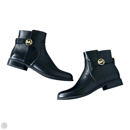 Boots Ankle Flats By Michael By Michael Kors In Black & Gold, Size: 11