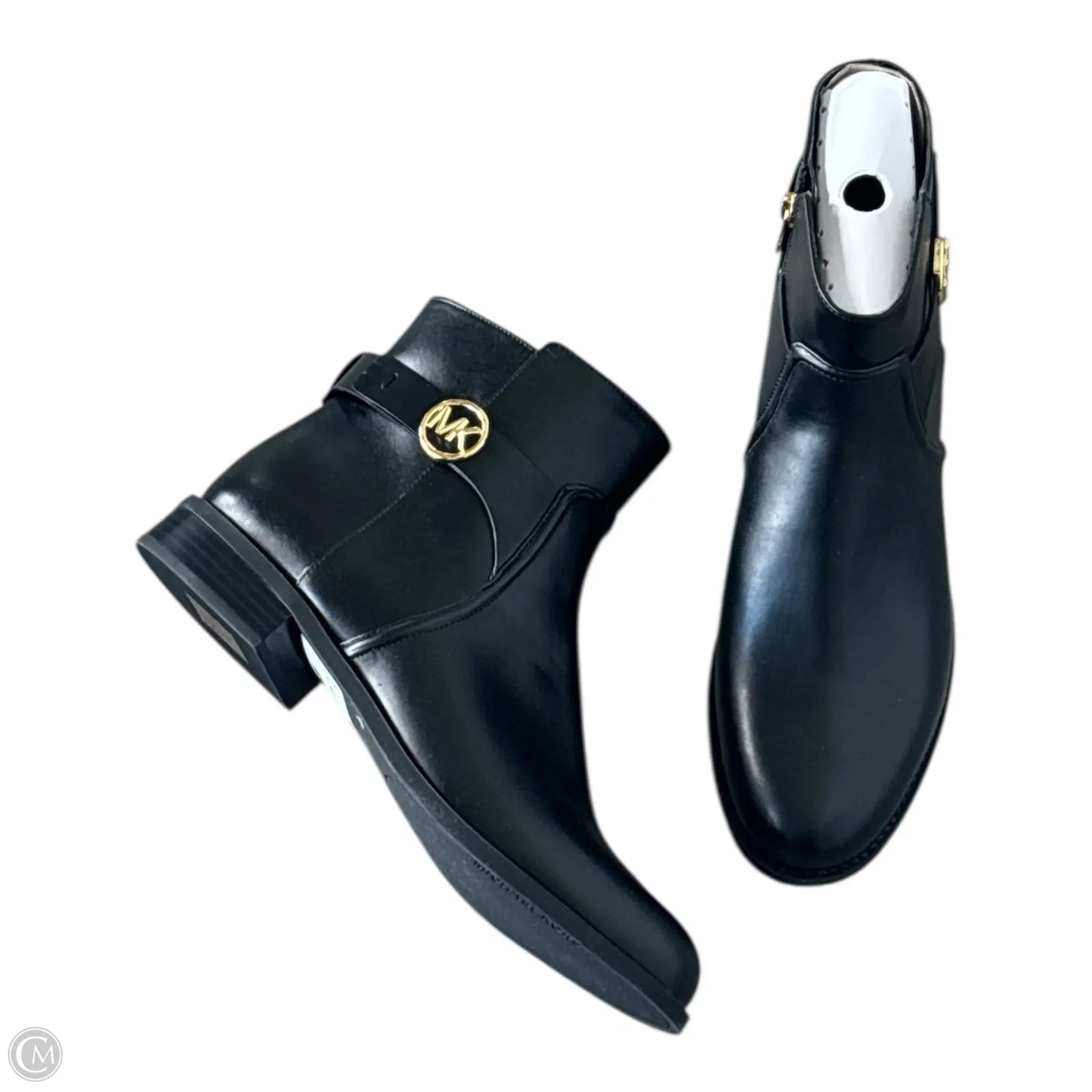 Boots Ankle Flats By Michael By Michael Kors In Black & Gold, Size: 11