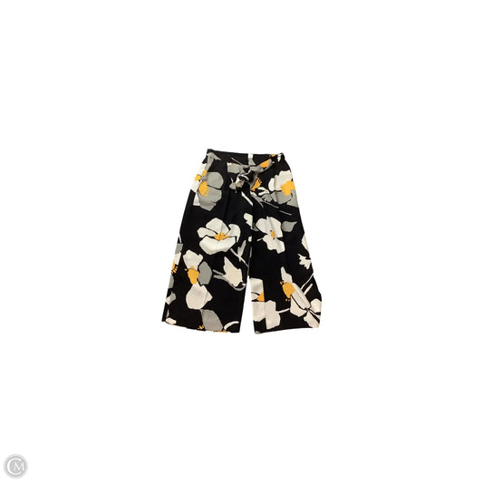 Capris By Tahari By Arthur Levine In Black & Yellow, Size: L