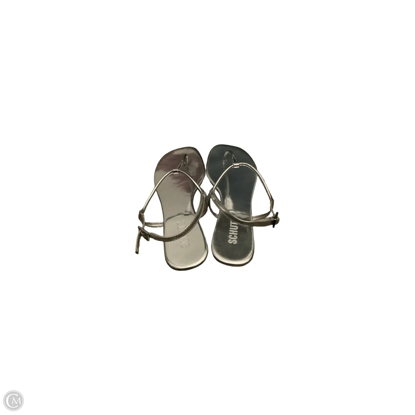 Sandals Flats By Clothes Mentor In Silver, Size: 7