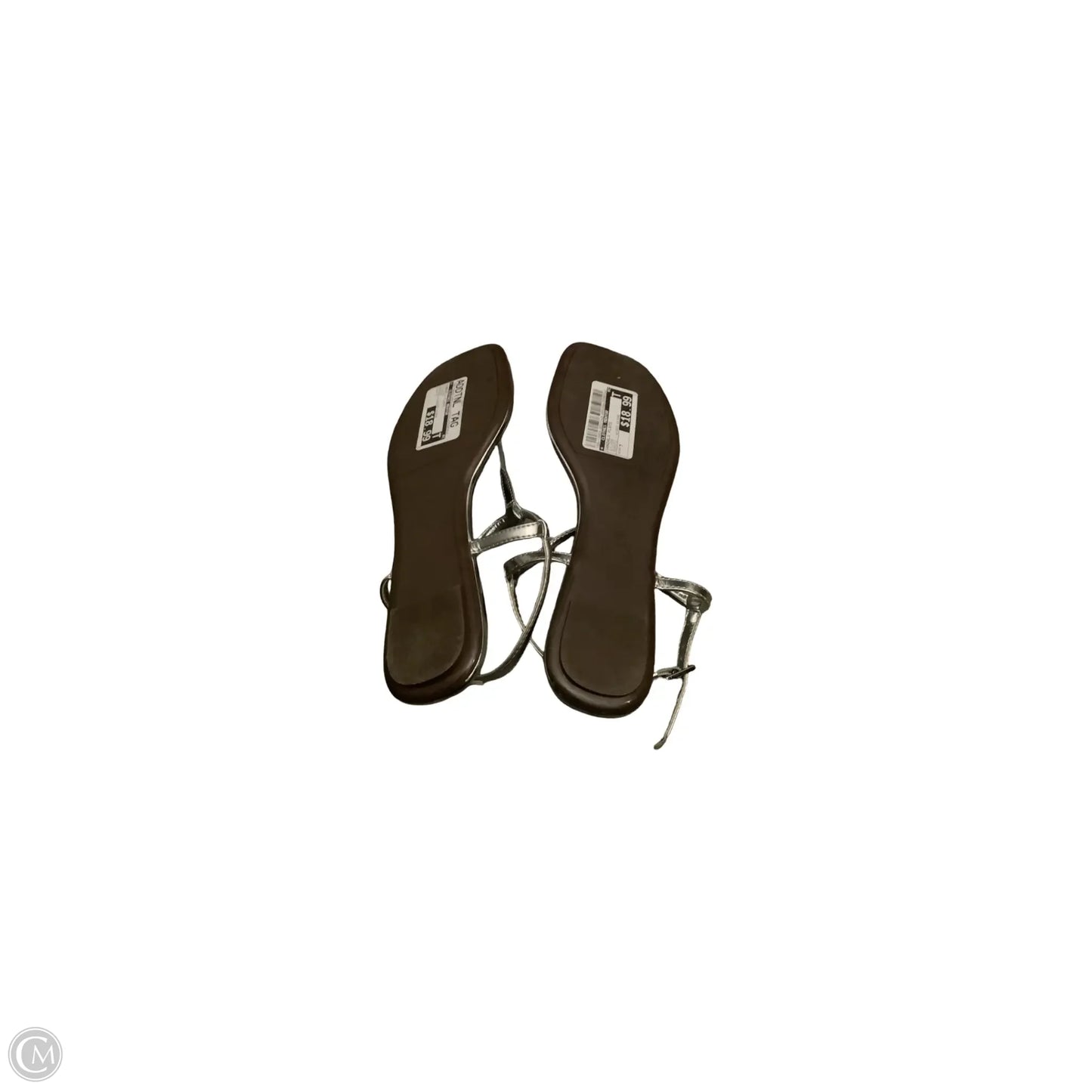 Sandals Flats By Clothes Mentor In Silver, Size: 7