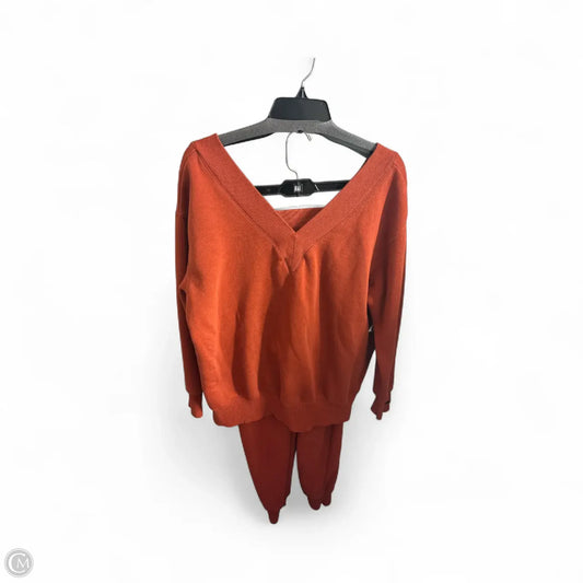 Athletic Pants 2pc By Nike Apparel In Orange, Size: S