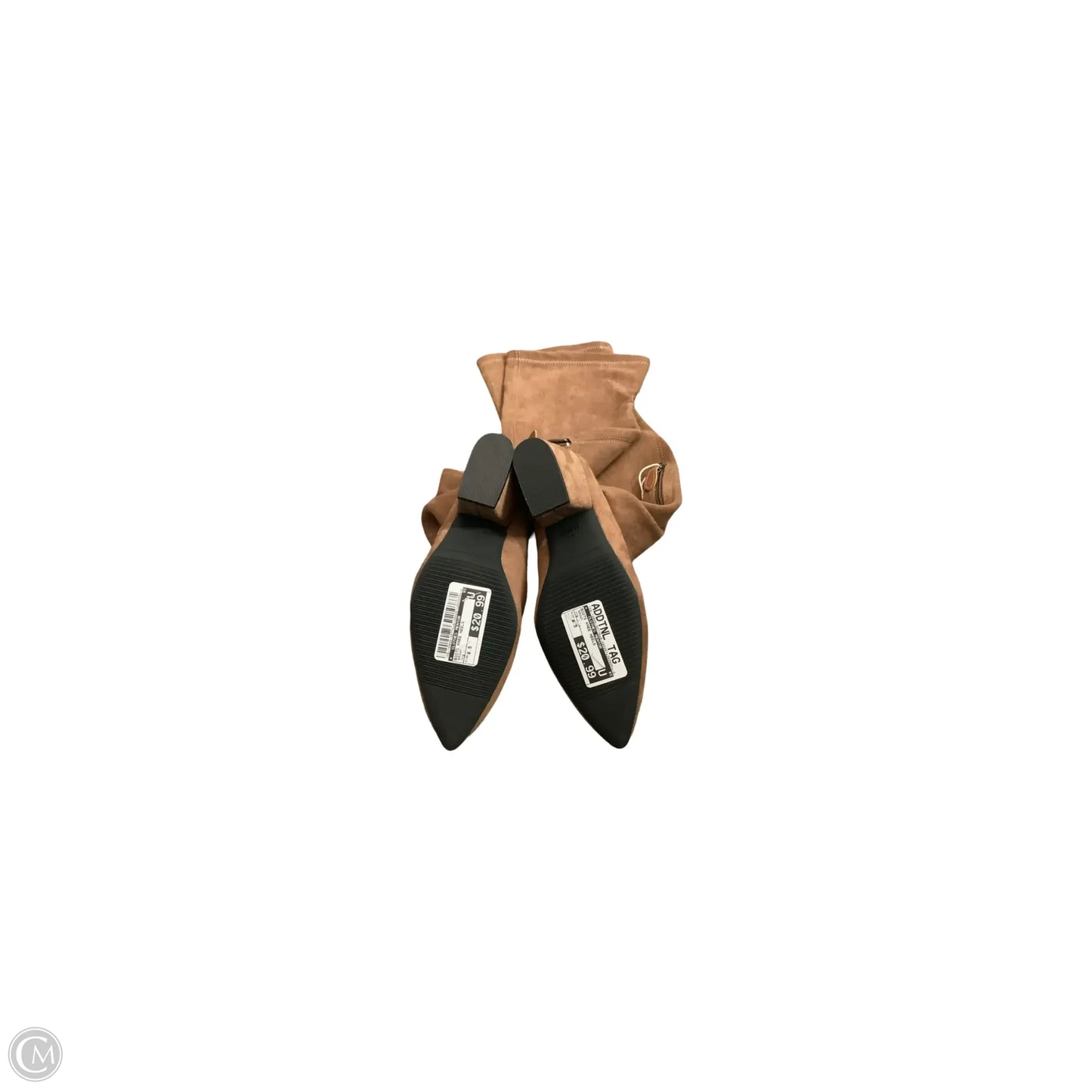 Boots Knee Heels By Clothes Mentor In Brown, Size: 8.5