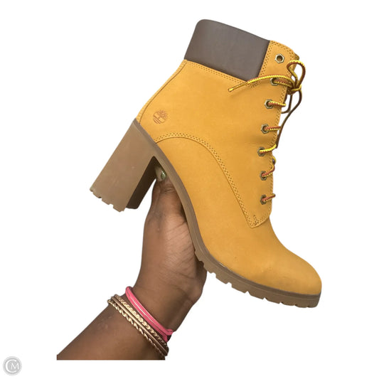 Boots Ankle Heels By Timberland In Tan, Size: 9.5