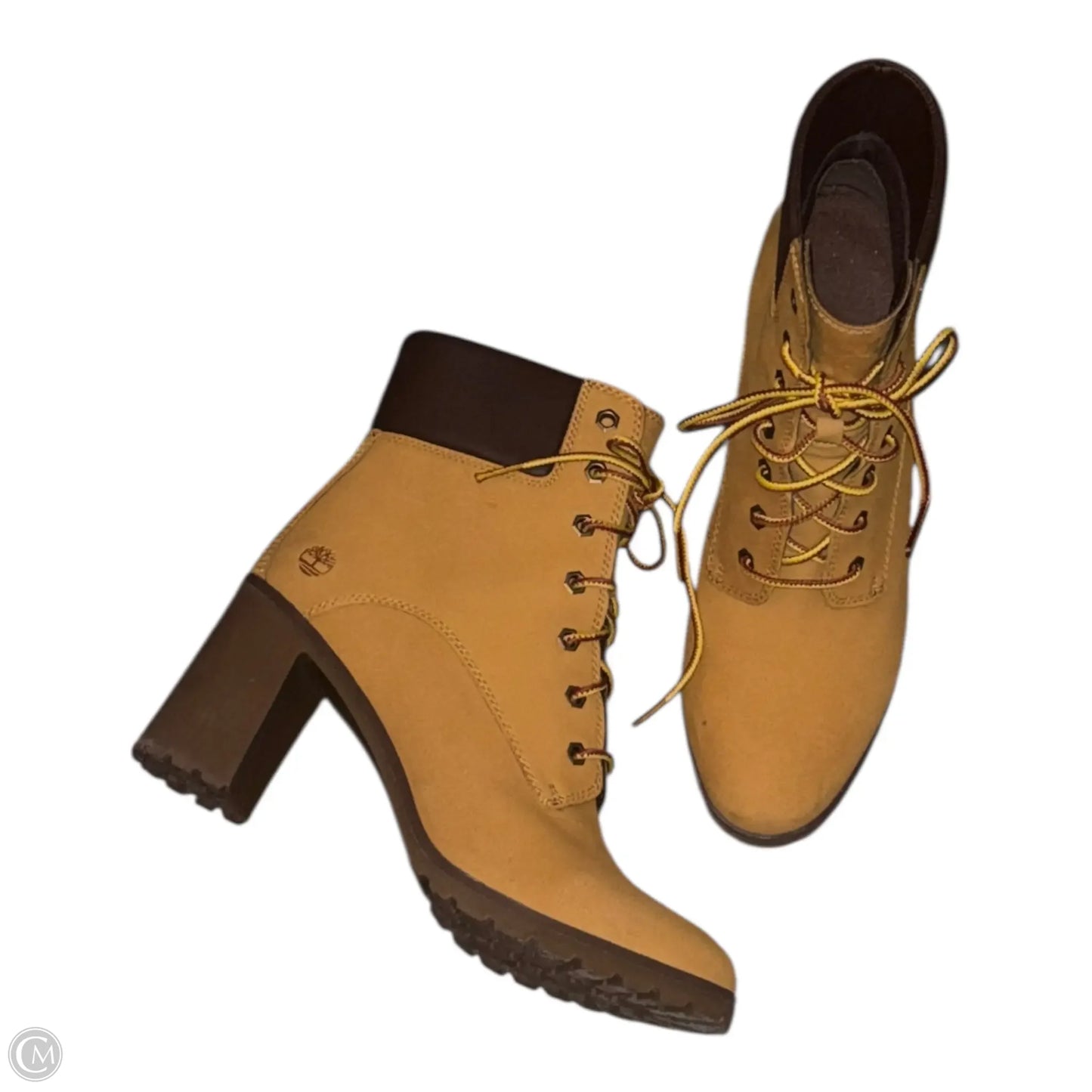 Boots Ankle Heels By Timberland In Tan, Size: 9.5