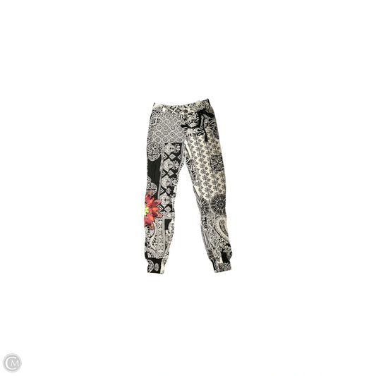 Pants Joggers By Desigual In Black & White, Size: S