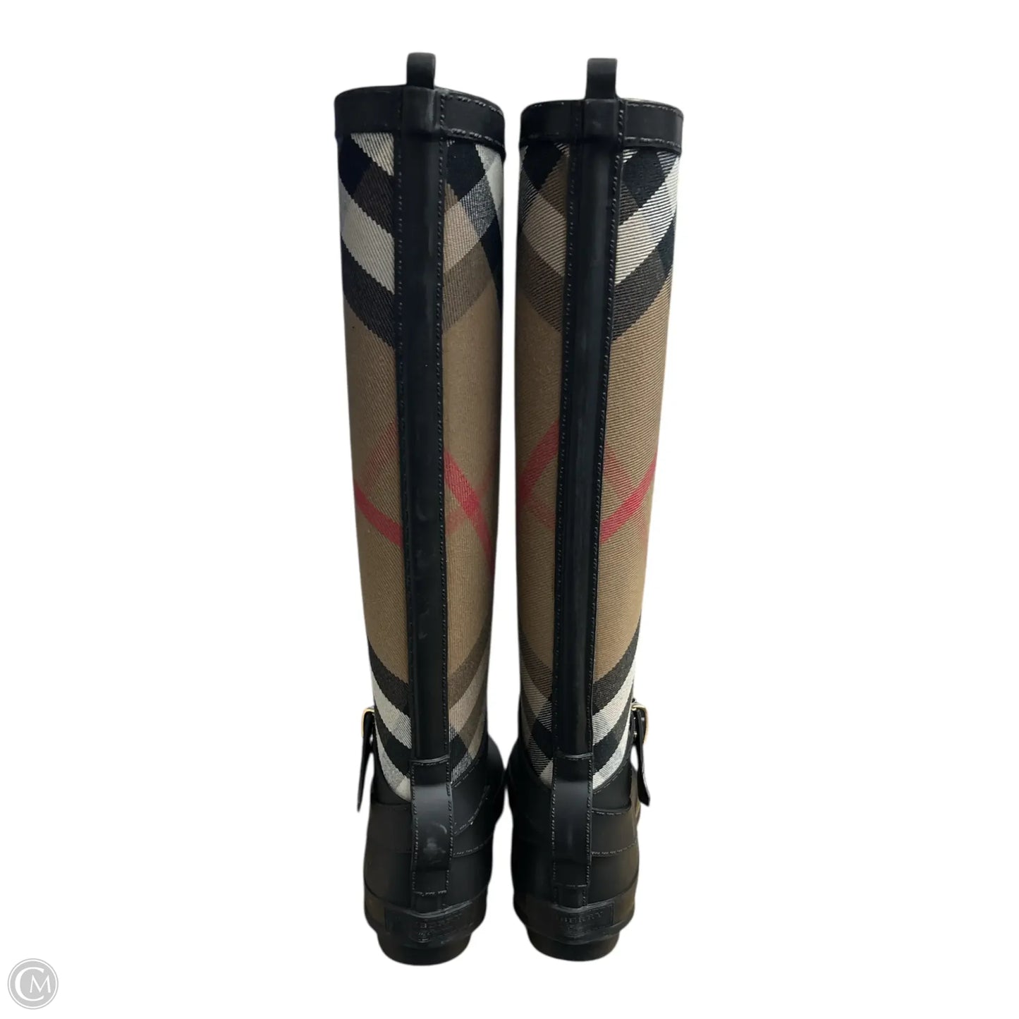 Boots Luxury Designer By Burberry In Plaid Pattern size 37