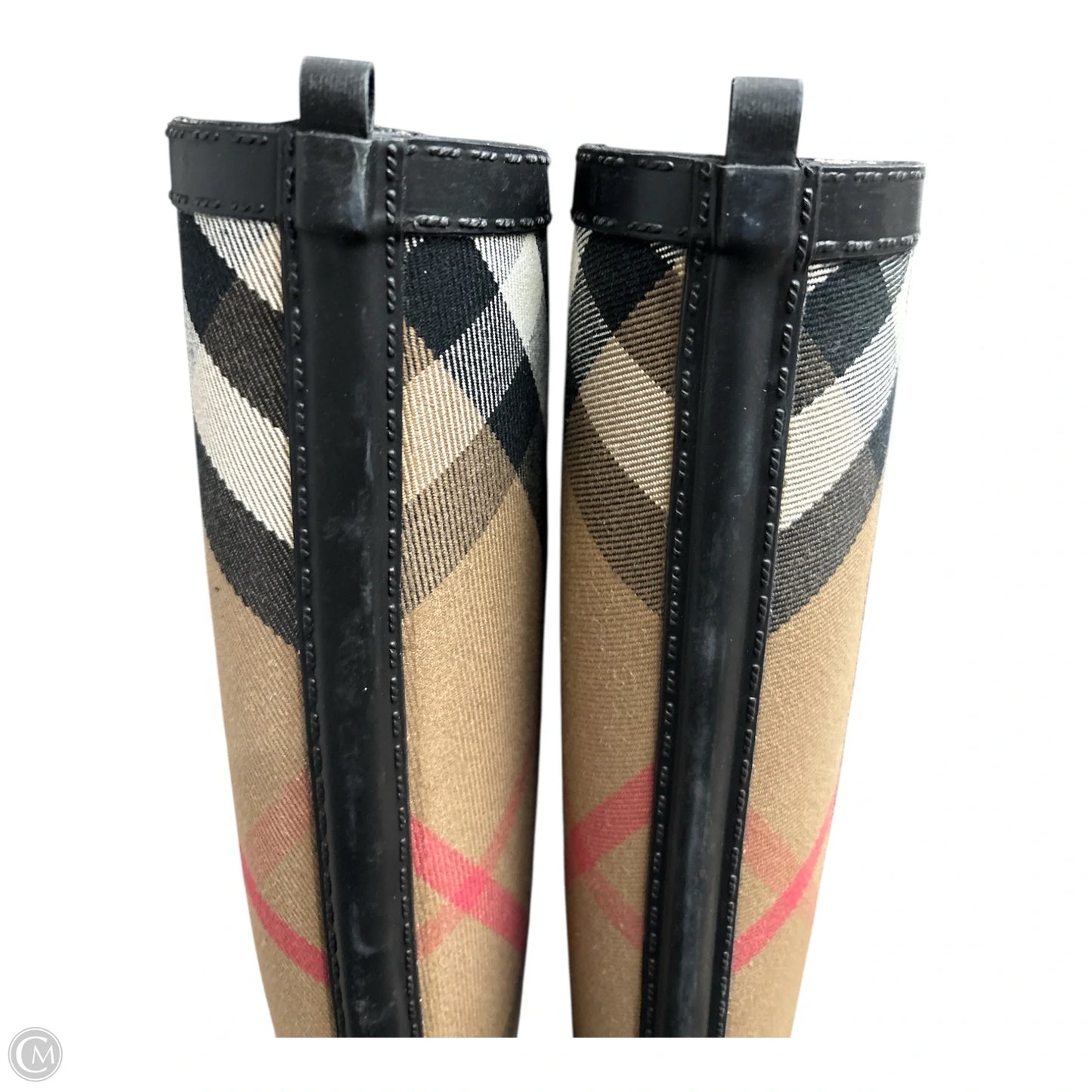 Boots Luxury Designer By Burberry In Plaid Pattern size 37