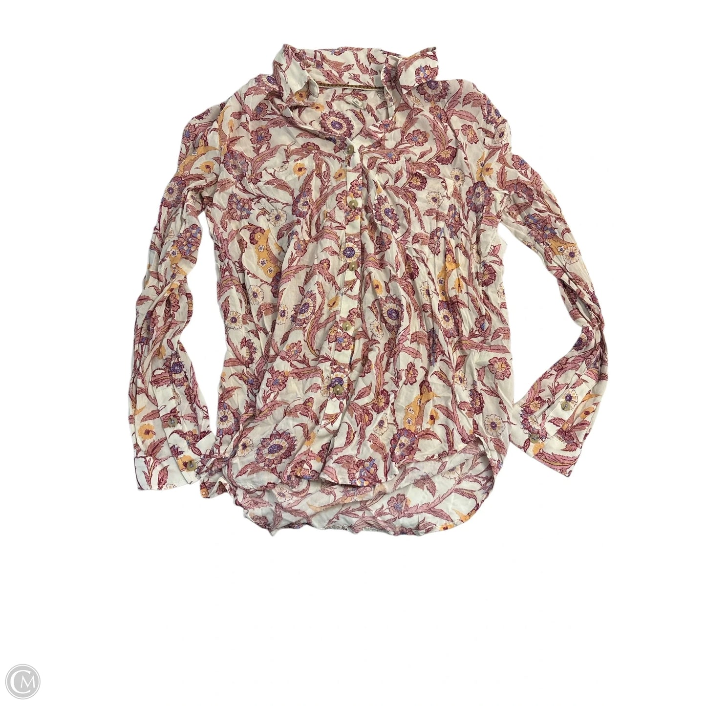 Top Long Sleeve Basic By Pilcro In Floral Print, Size: S