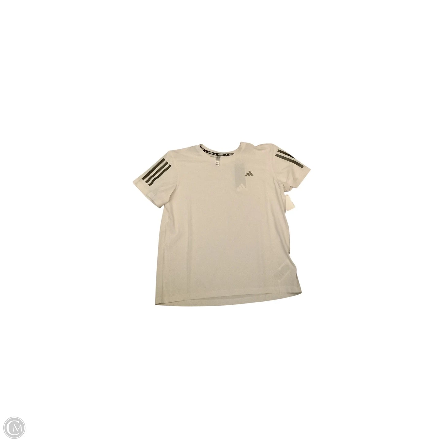 Athletic Top Short Sleeve By Adidas In White, Size: M