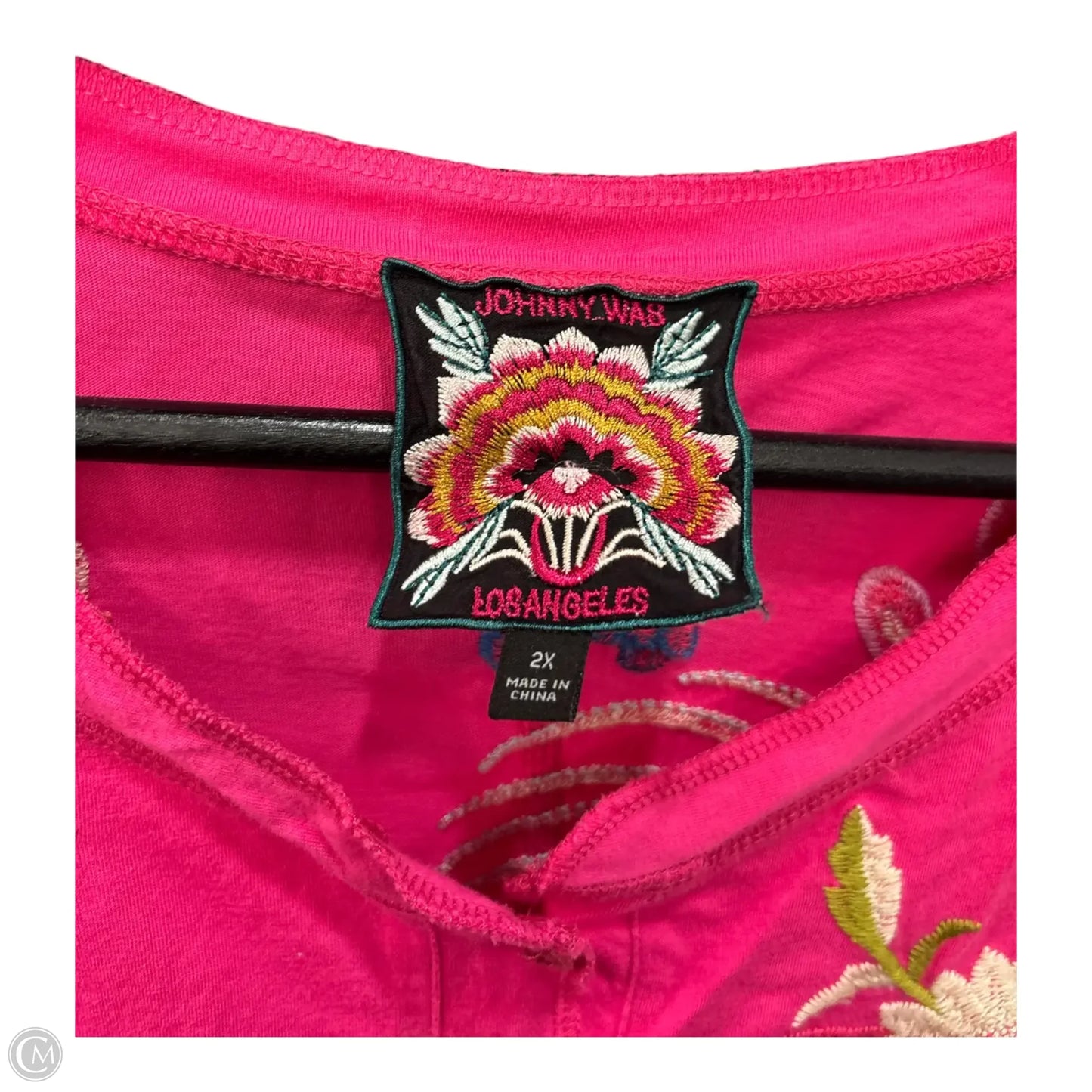 Top Long Sleeve By Johnny Was In Pink, Size: 2x