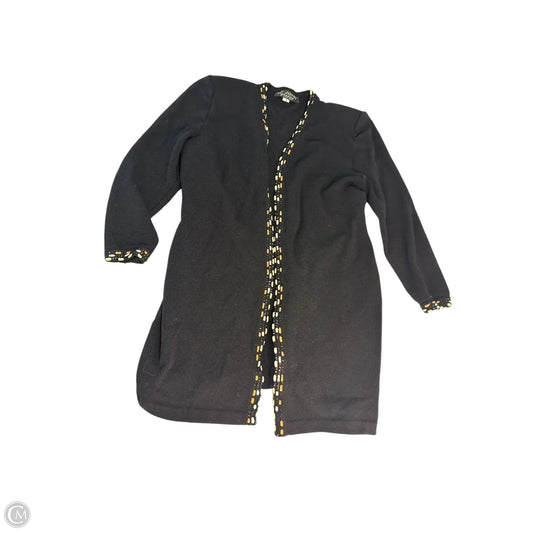 Sweater Cardigan Luxury Designer By St John Collection In Black & Tan, Size: 10