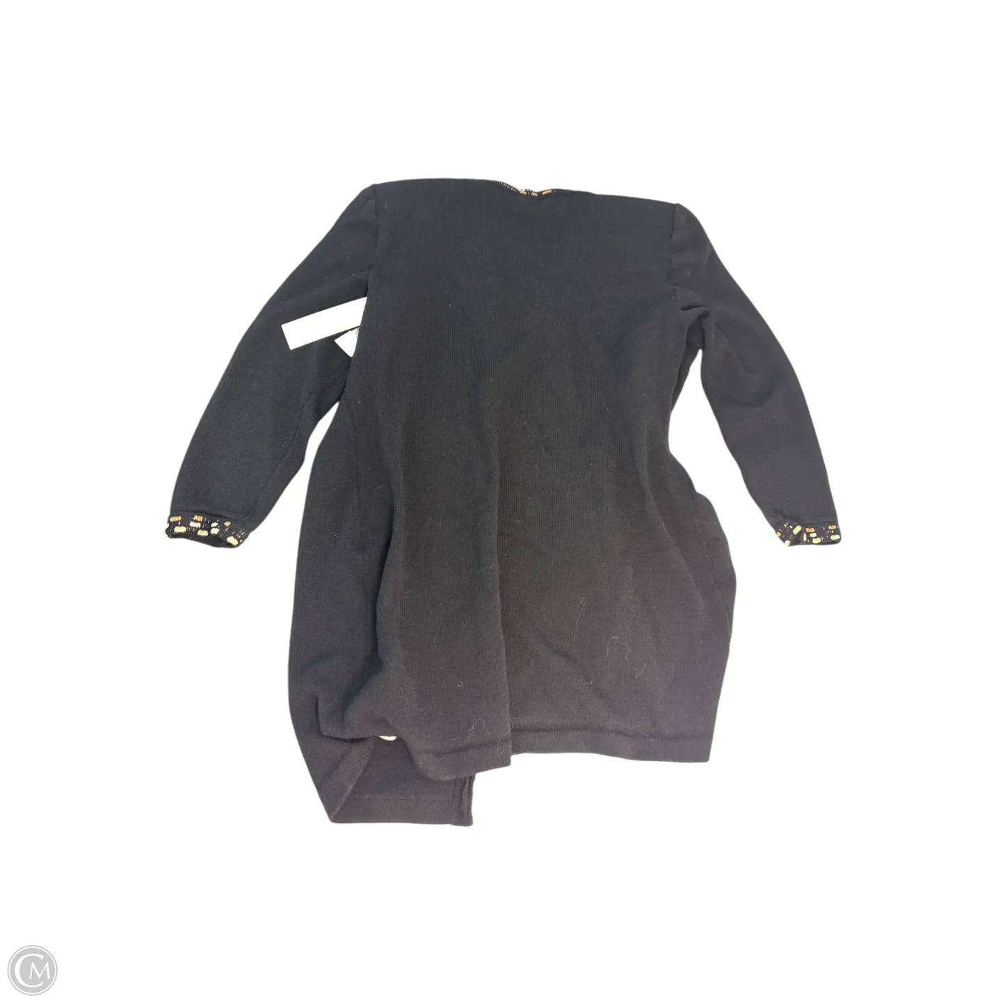 Sweater Cardigan Luxury Designer By St John Collection In Black & Tan, Size: 10