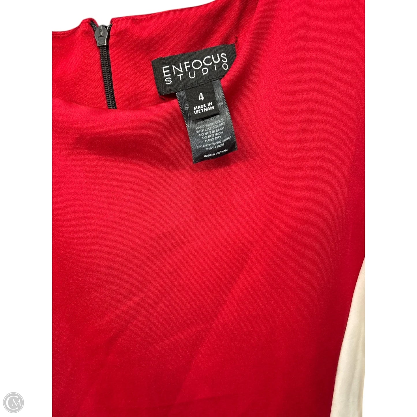 Dress Casual Midi By Enfocus In Black & Red, Size: 4