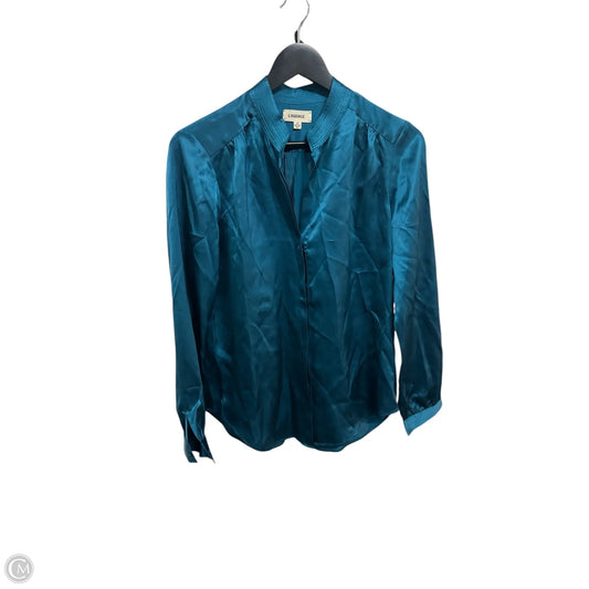 Top Long Sleeve Basic By L Agence In Teal, Size: S