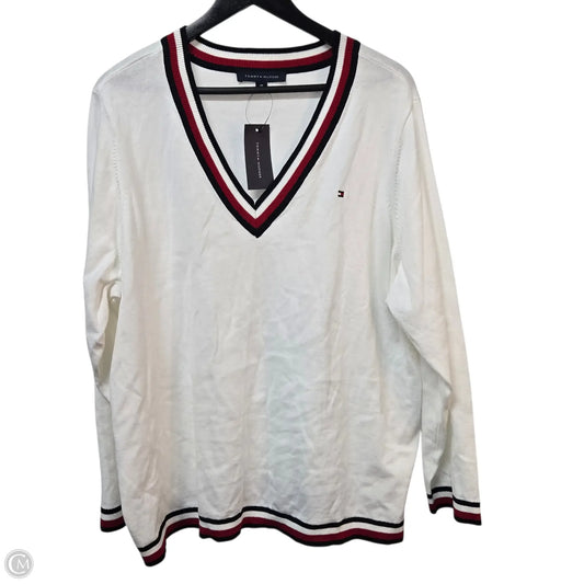 Sweater By Tommy Hilfiger In Blue & Red & White, Size: 2x