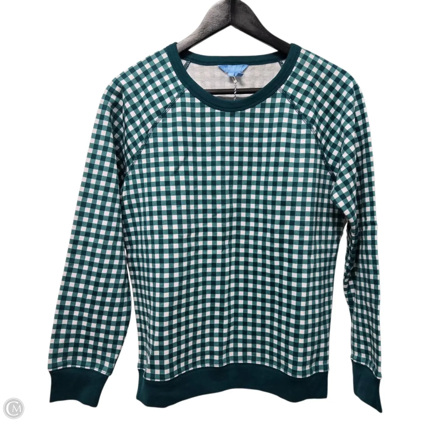 Top Long Sleeve Basic By Draper James In Green & White, Size: M