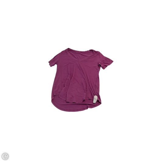 Athletic Top Short Sleeve By Lululemon In Purple, Size: M