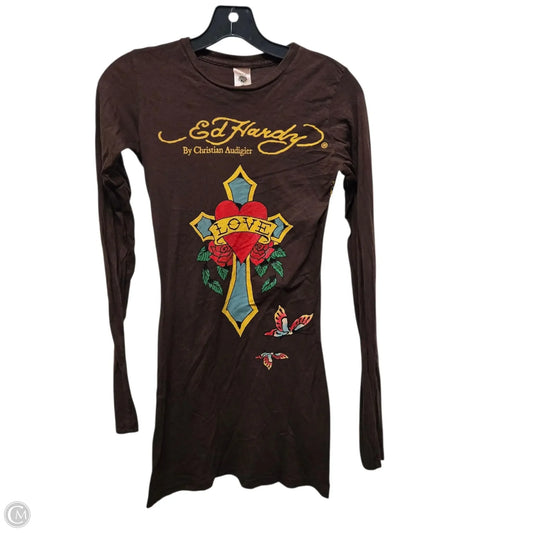 Dress Casual Short By Ed Hardy In Brown, Size: S