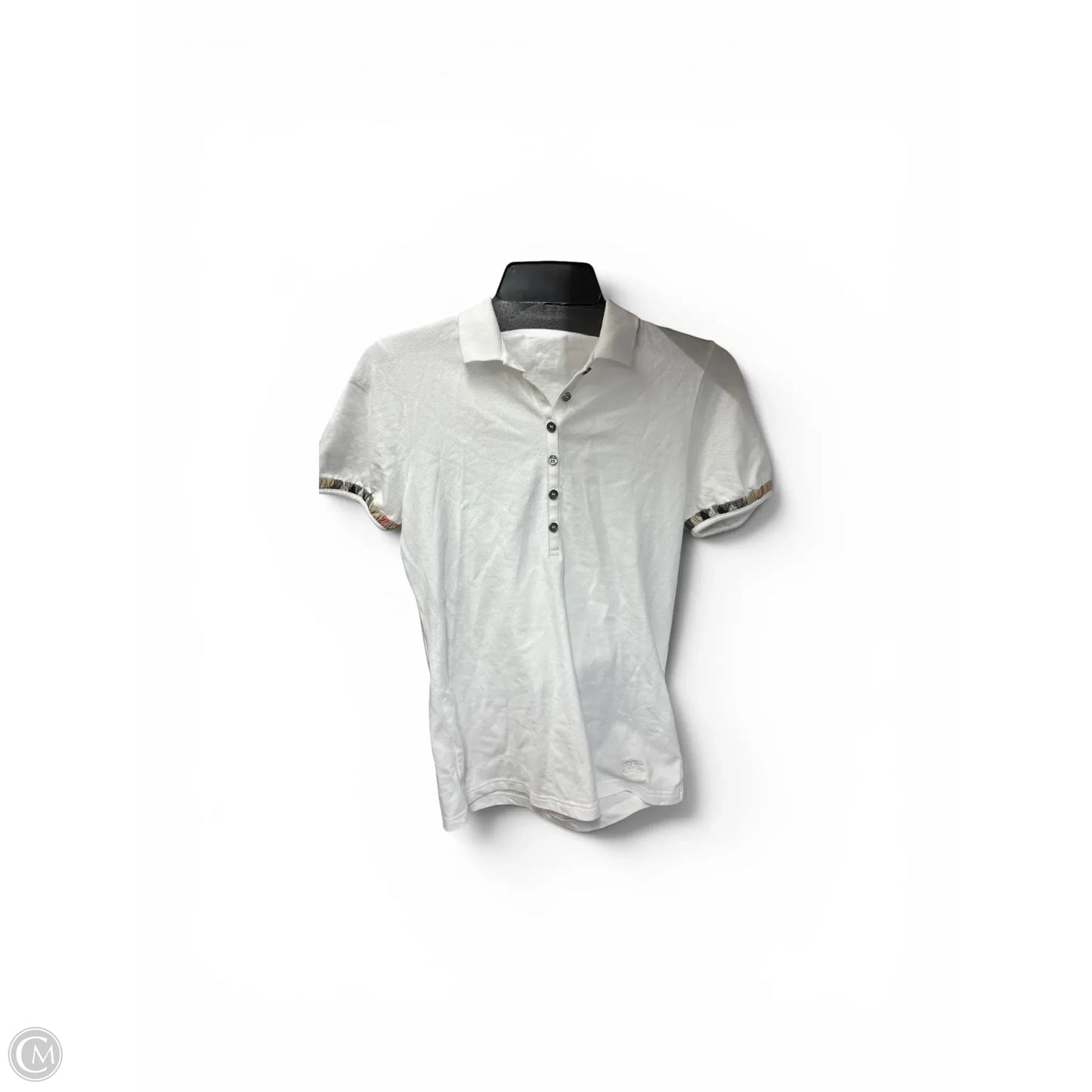 Top Short Sleeve Luxury Designer By Burberry In White, Size: M