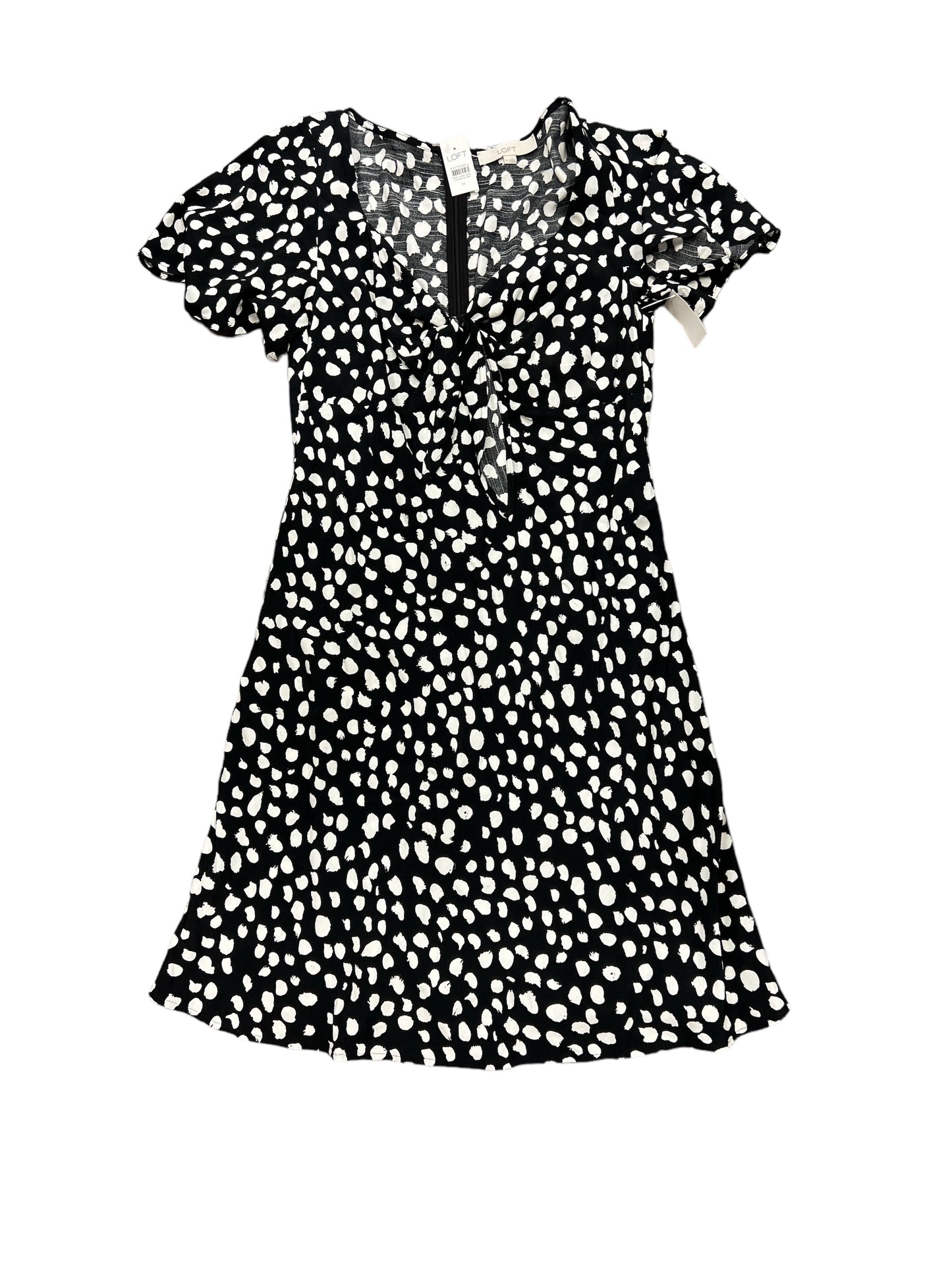 Black & White Dress Casual Midi Loft, Size M