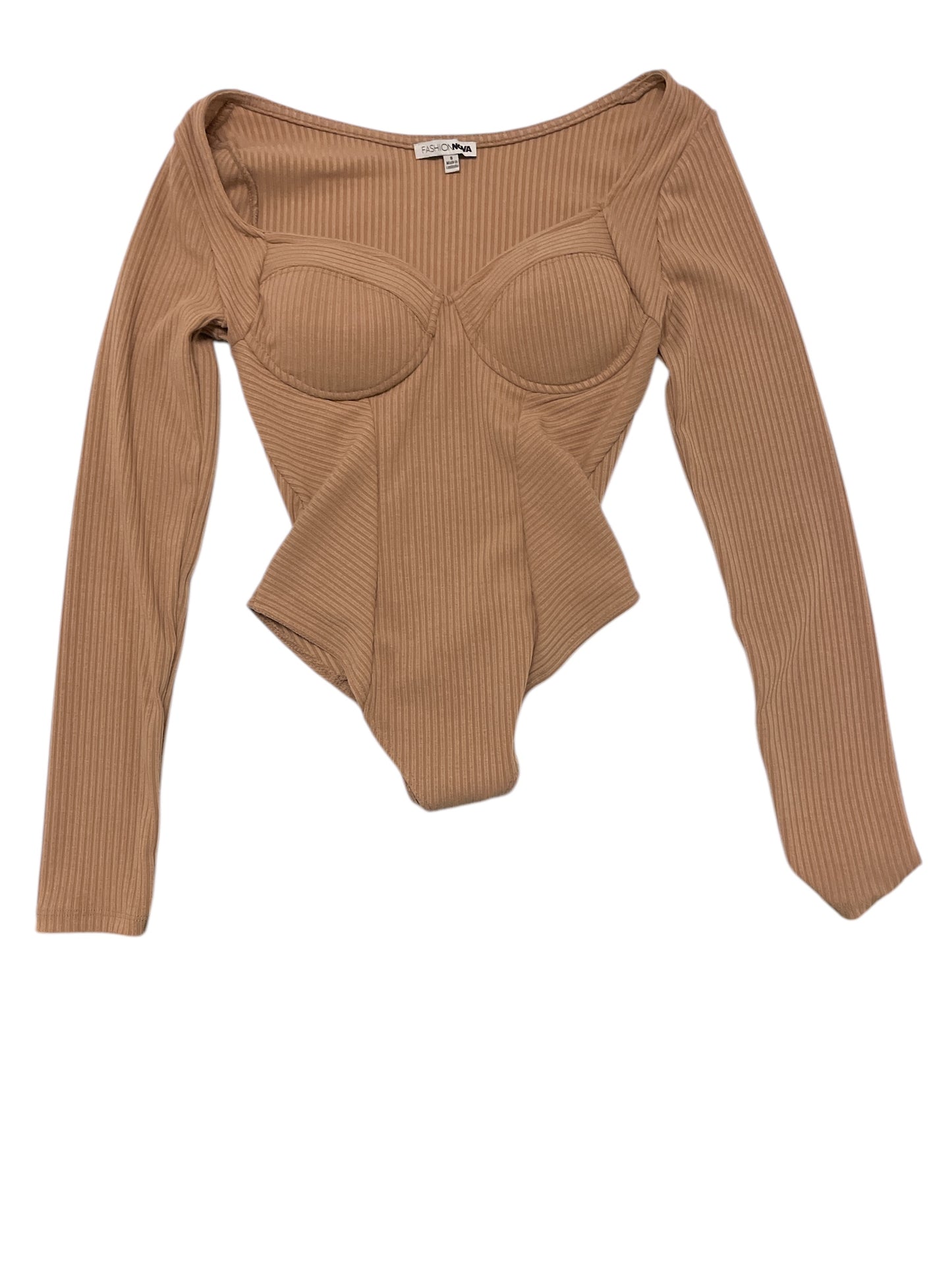 Bodysuit By Fashion Nova In Tan, Size: S