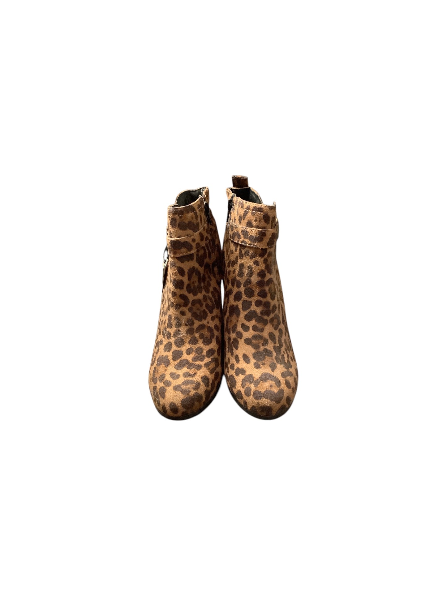 Boots Ankle Heels By Time And Tru In Animal Print, Size: 9