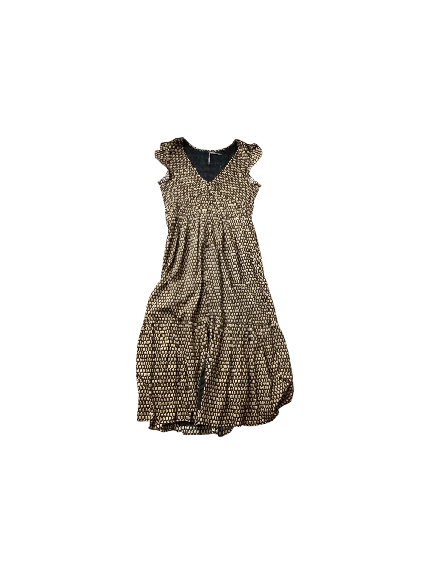 Dress Casual Maxi By Anthropologie In Black & Tan, Size: M