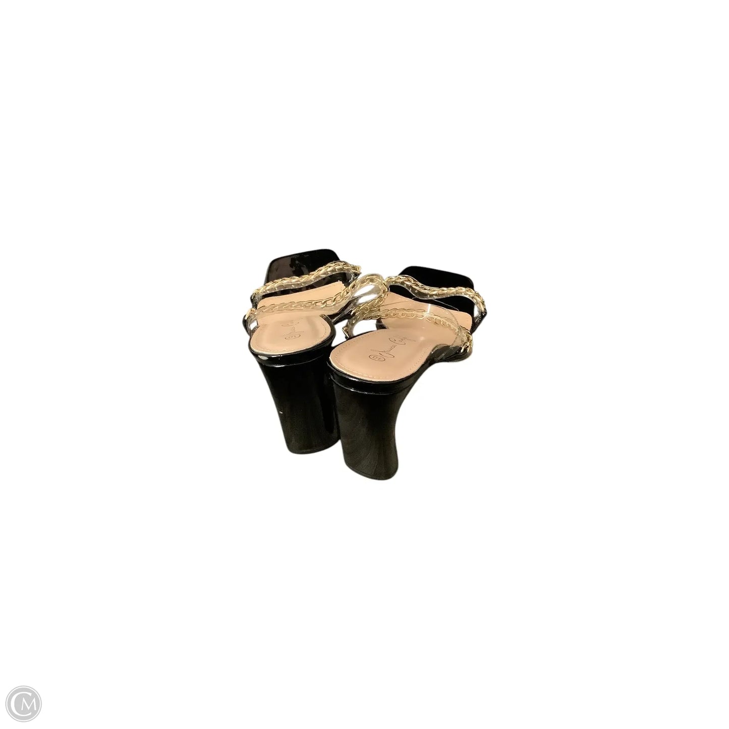 Shoes Heels Block By Clothes Mentor In Black & Gold, Size: 10