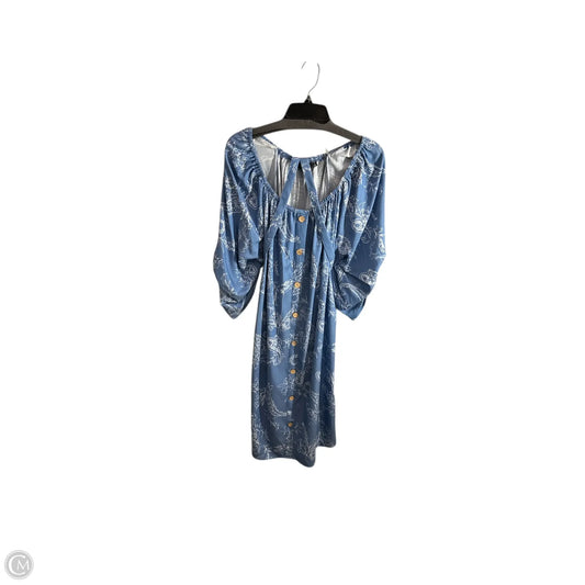 Dress Casual Midi By Mlle Gabrielle In Blue & White, Size: 3x