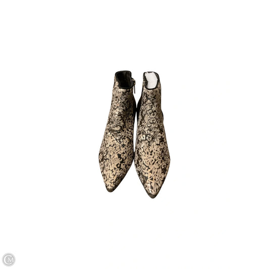 Boots Ankle Heels By Comfortview In Black & Gold, Size: 10