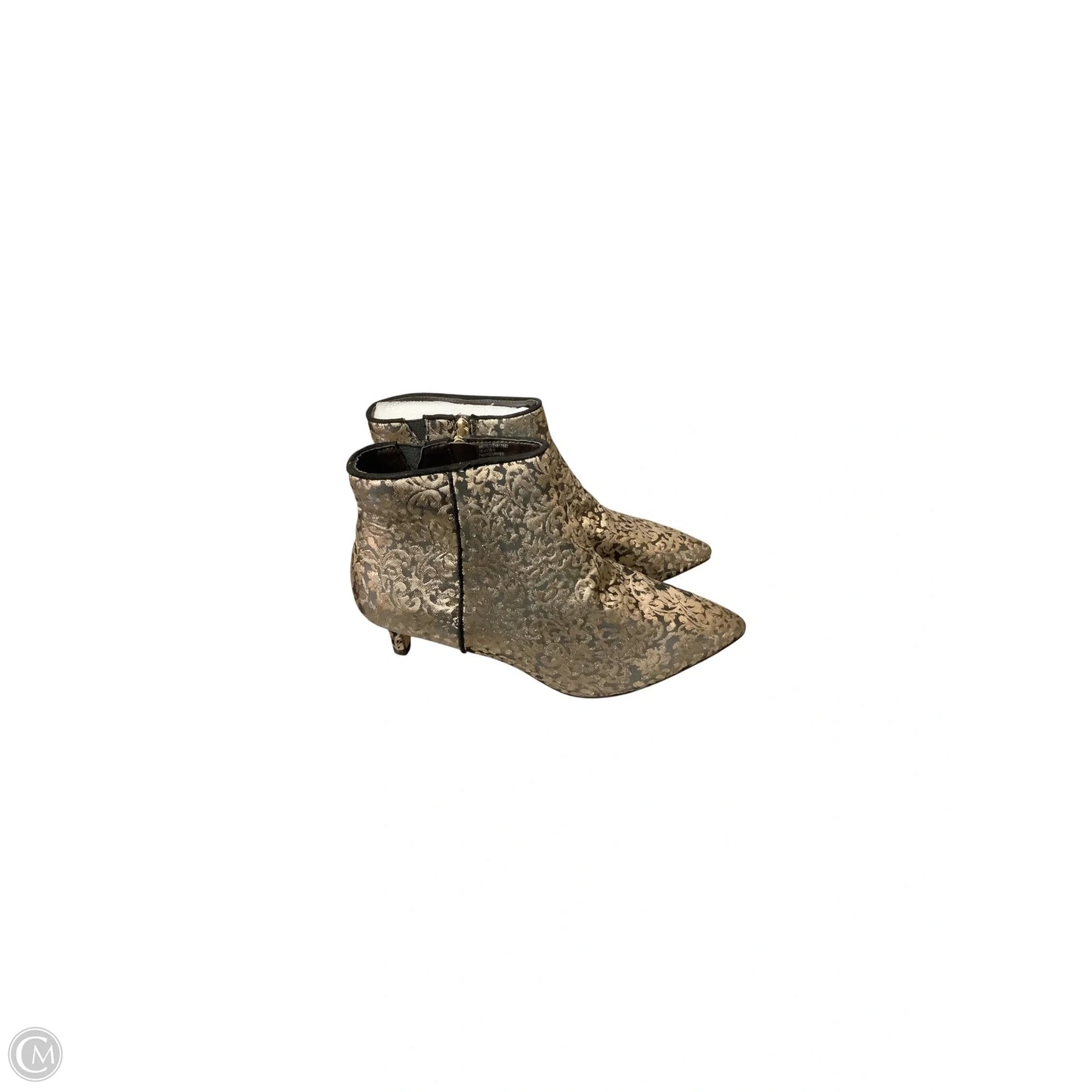 Boots Ankle Heels By Comfortview In Black & Gold, Size: 10