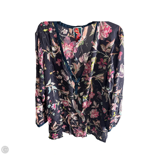 Top Long Sleeve By Johnny Was In Floral Print, Size: 2x