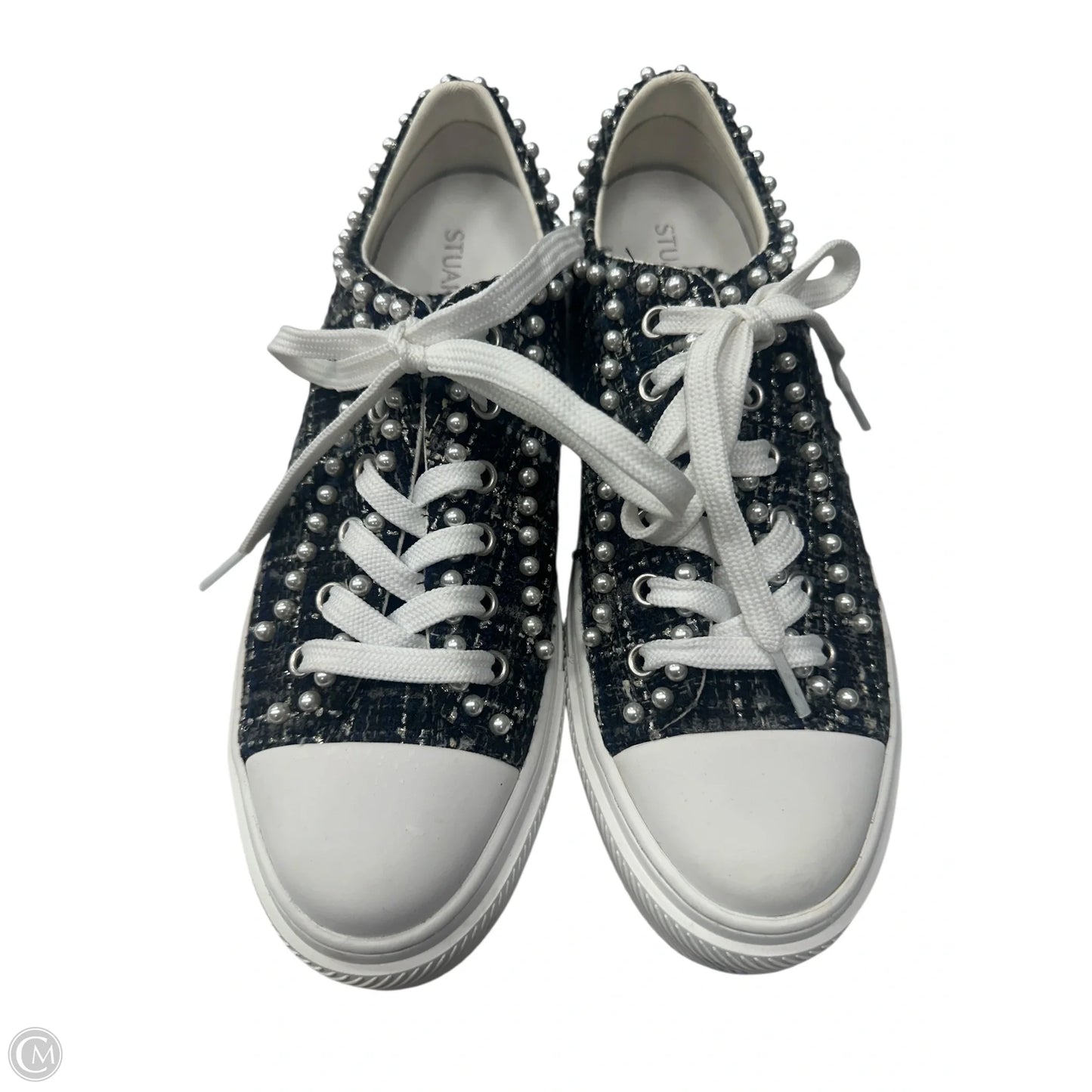 Shoes Designer By Stuart Weitzman In Blue & Grey, Size: 9