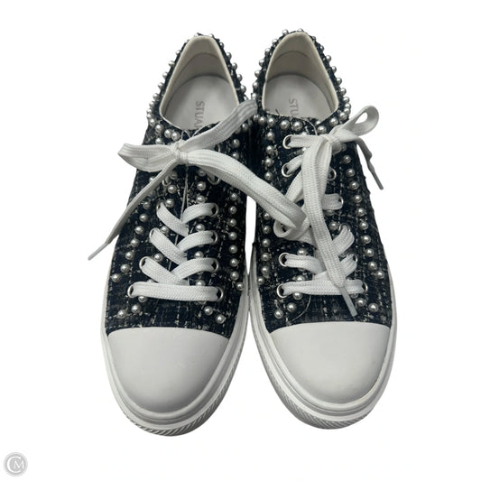 Shoes Designer By Stuart Weitzman In Blue & Grey, Size: 9