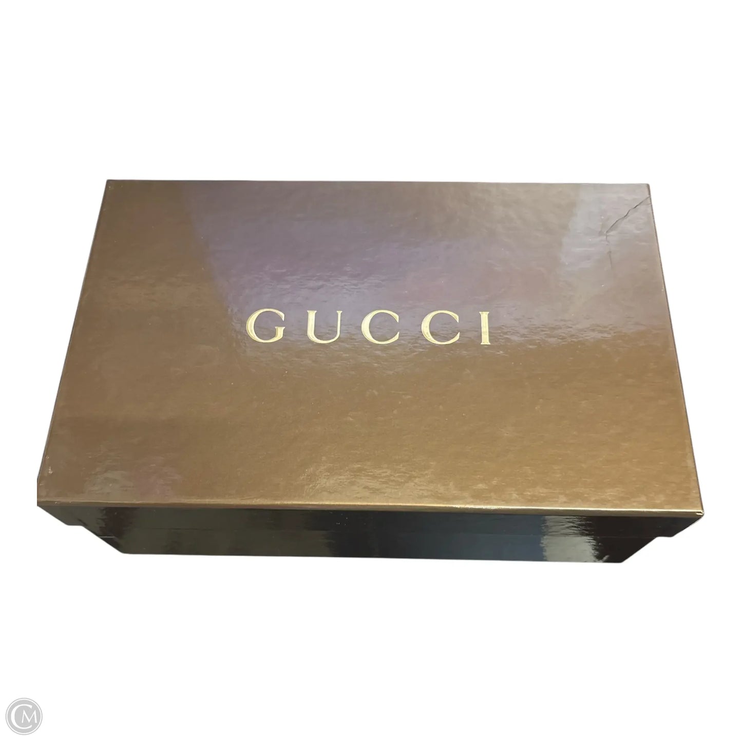 Shoes Luxury Designer By Gucci In Black & Silver, Size: 6