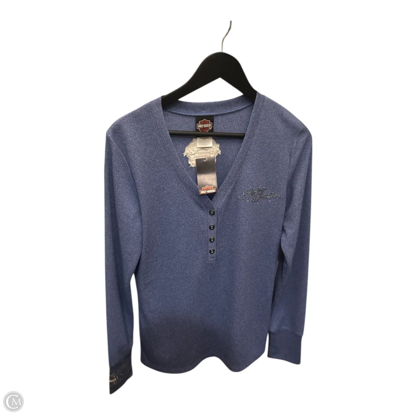 Top Long Sleeve Basic By Harley Davidson In Blue, Size: L