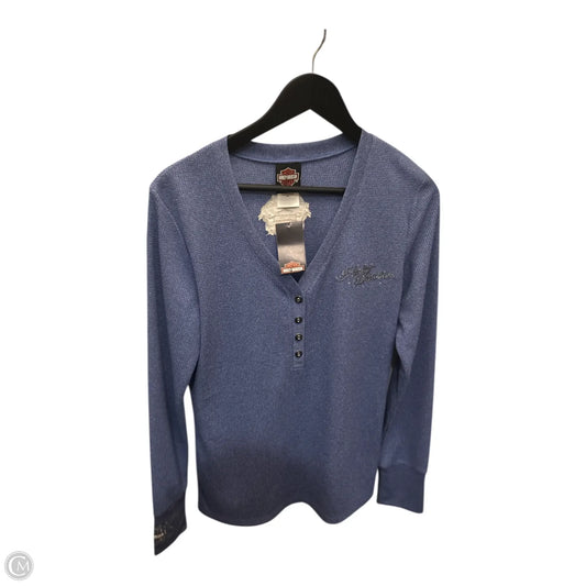 Top Long Sleeve Basic By Harley Davidson In Blue, Size: L