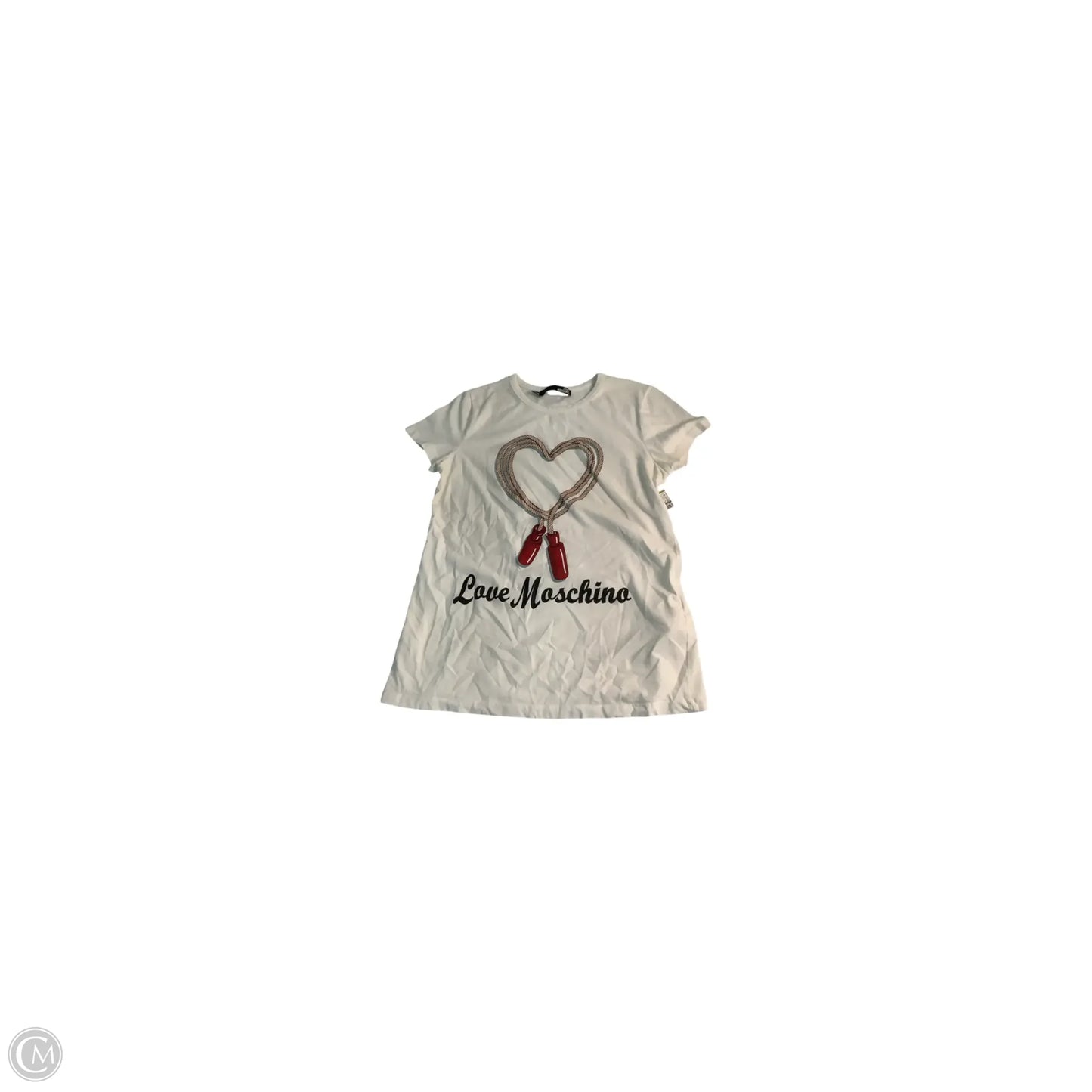 Top Short Sleeve Basic By Love Moschino In White, Size: 10