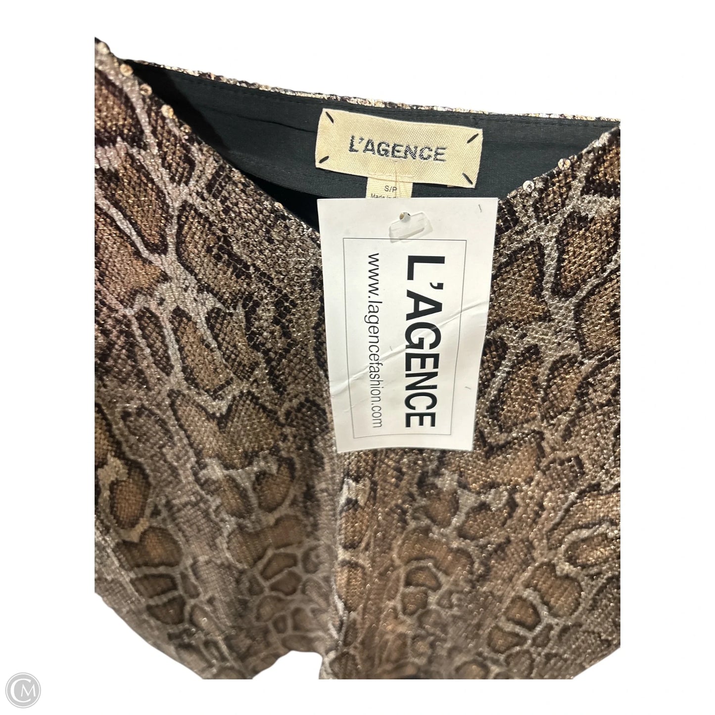 Top Sleeveless By L Agence In Snakeskin Print, Size: S