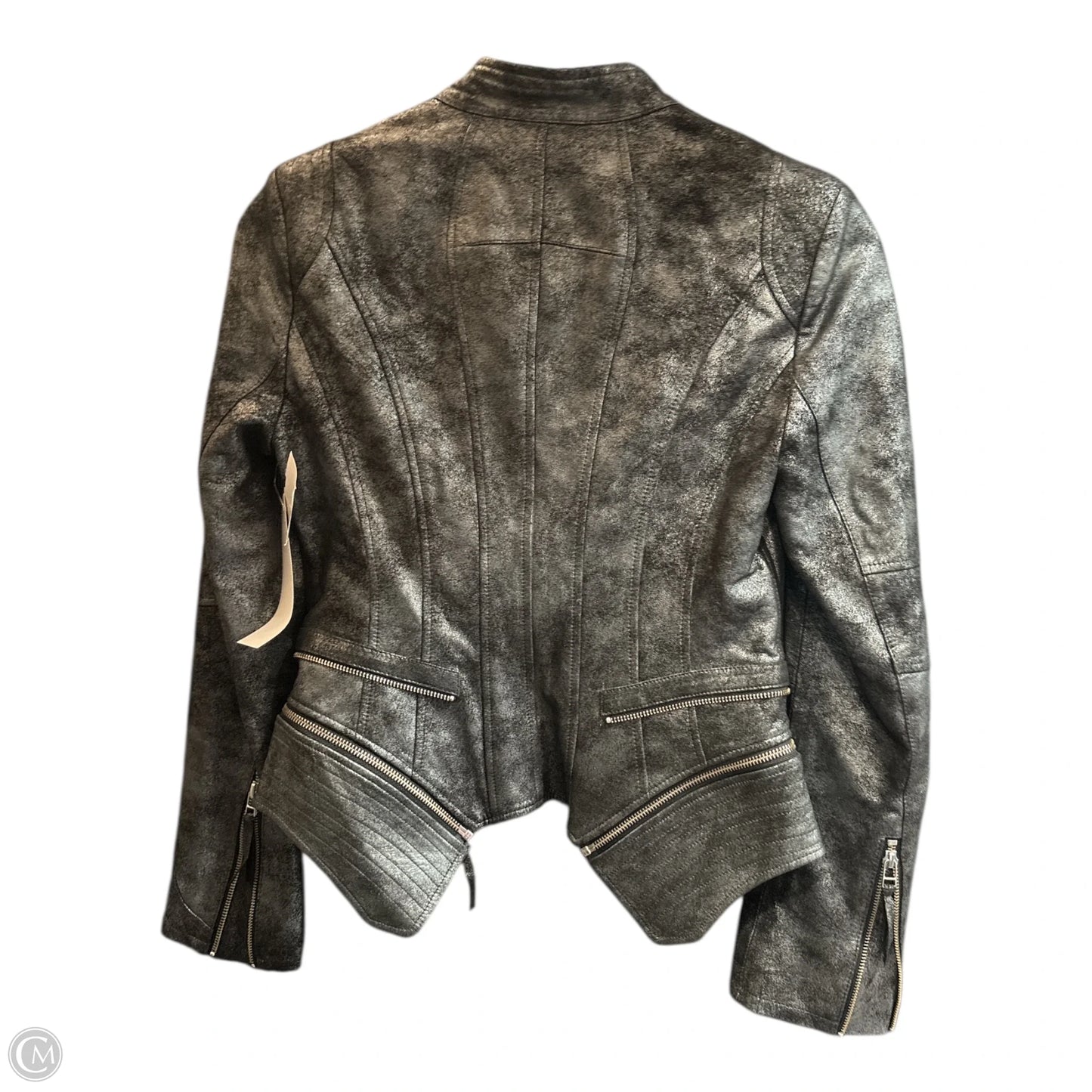 Jacket Leather By Dawn Levy In Grey, Size: S