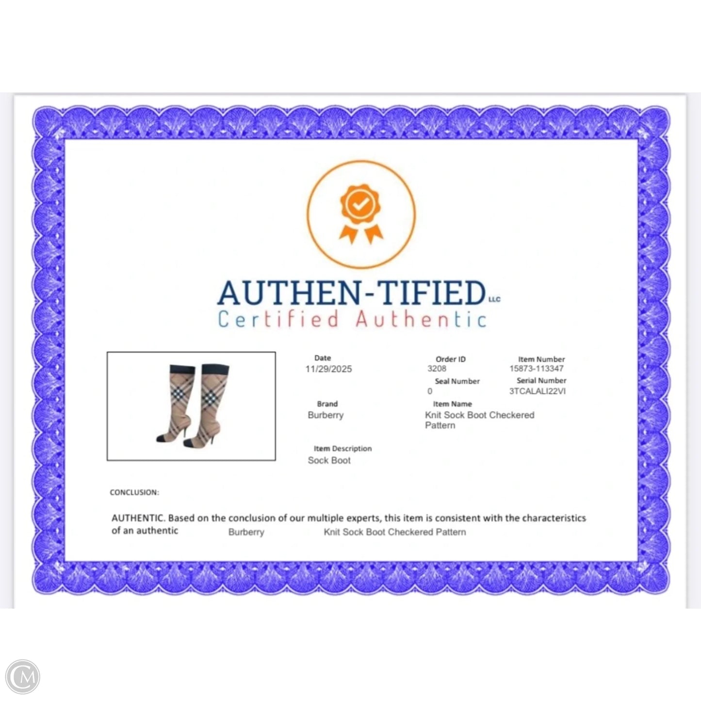 Boots Luxury Designer By Burberry In Checkered Pattern, Size: 10