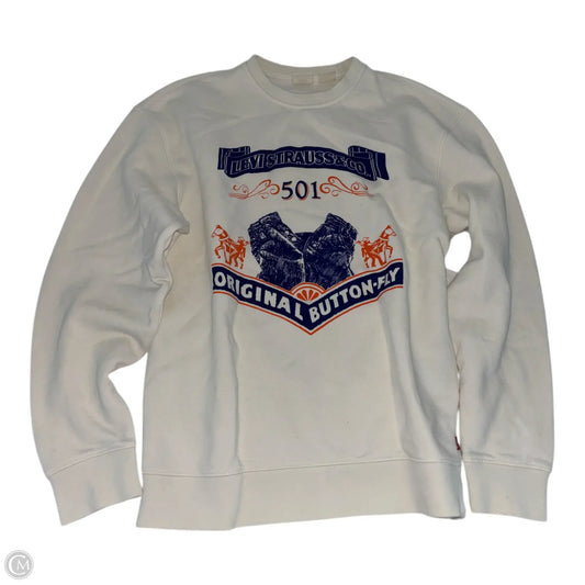 Sweatshirt Crewneck By Levis In Cream & Green, Size: Xs