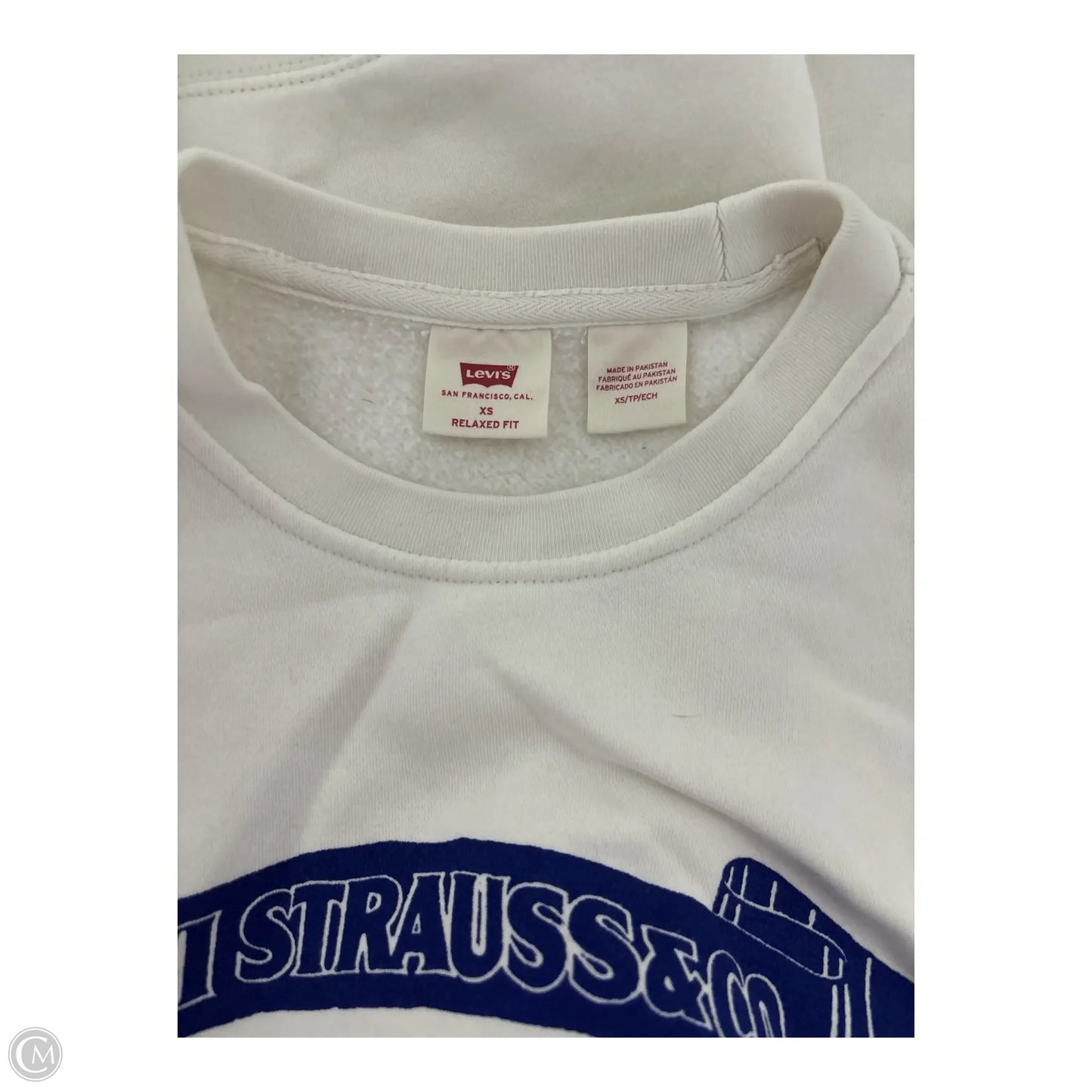 Sweatshirt Crewneck By Levis In Cream & Green, Size: Xs