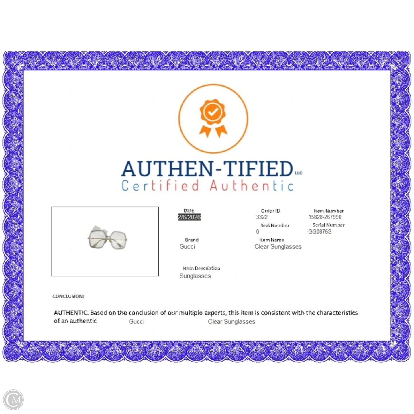 Sunglasses Luxury Designer By Gucci, Size: Large