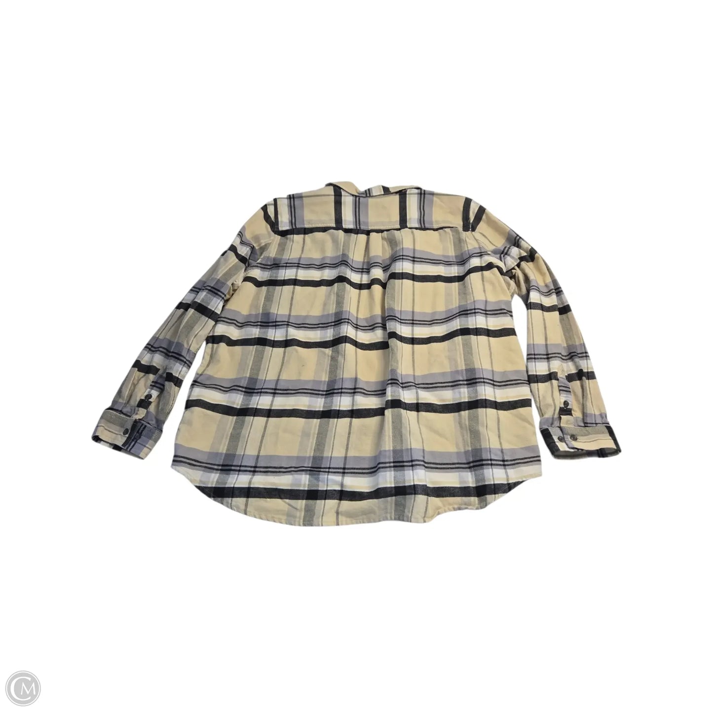 Top Long Sleeve Basic By Carhartt In Cream & Grey, Size: 2x