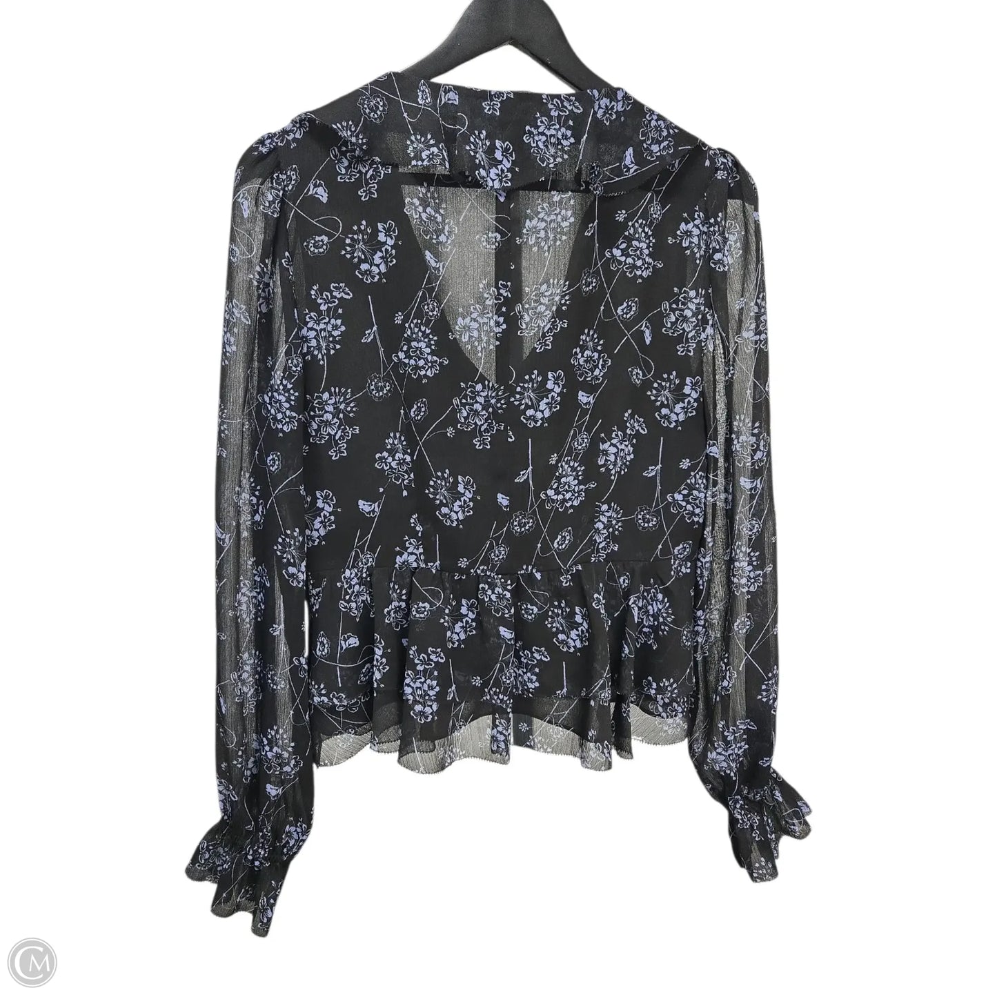 Top Long Sleeve Basic By Cinq A Sept In Black & Blue, Size: S