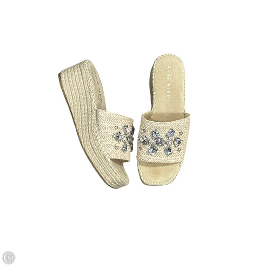 Sandals Heels Platform By Anne Klein In Cream, Size: 8